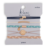 "Protect" Beachy Blues & Sands with Whale Charm Hair Tie Bracelets