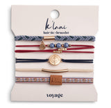 "Voyage" Classic Nautical Navy, Red & Gold with Anchor Accents Hair Tie Bracelets