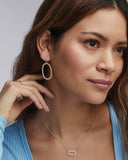 ELLE OPEN FRAME EARRINGS GOLD METAL WHITE CZ