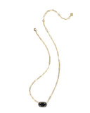 ELISA ENAMEL FRAME PAPERCLIP NECKLACE GOLD BLACK AGATE