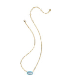ELISA ENAMEL FRAME PAPERCLIP NECKLACE GOLD PERIWINKLE ILLUSION