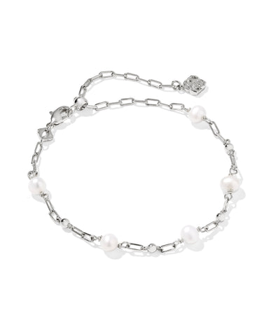ASHTON DELICATE CHAIN BRACELET SILVER FRESHWATER CULTURED PEARL
