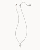 CROSS PENDANT NECKLACE RHODIUM METAL