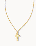 CROSS PENDANT NECKLACE GOLD METAL