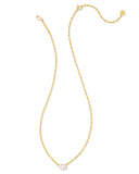 CAILIN CRYSTAL PENDANT NECKLACE GOLD METAL WHITE CZ