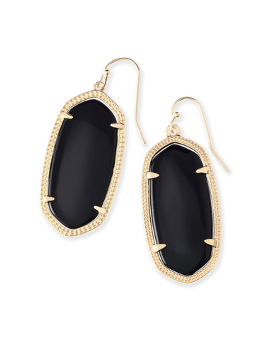 ELLE DROP EARRINGS	GOLD BLACK
