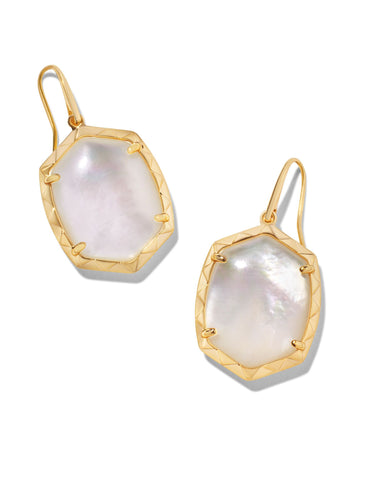 DAPHNE DROP EARRINGS GOLD IVORY MOTHER OF PEARL