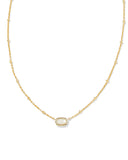 MINI ELISA SATELLITE SHORT PENDANT NECKLACE GOLD IVORY MOTHER OF PEARL