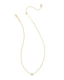 MINI ELISA SATELLITE SHORT PENDANT NECKLACE GOLD IVORY MOTHER OF PEARL