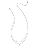 CAILIN MULTI STRAND NECKLACE SILVER WHITE CRYSTAL