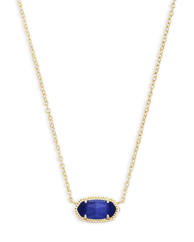 ELISA SHORT PENDANT NECKLACE	GOLD COBALT CATS EYE