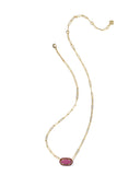 ELISA ENAMEL FRAME PAPERCLIP NECKLACE GOLD MAROON MAGNESITE