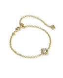 MALLORY CRYSTAL DELICATE CHAIN BRACELET GOLD WHITE CZ