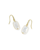 LEE RIVETED DROP EARRINGS GOLD IVORY MOTHER OF PEARL