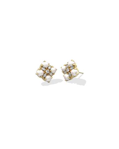 DIRA PEARL STUD EARRINGS GOLD FRESHWATER CULTURED PEARL
