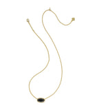 ELISA BOO SHORT PENDANT NECKLACE GOLD BLACK GRANITE
