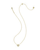 MALLORY CRYSTAL SHORT PENDANT NECKLACE GOLD WHITE CZ