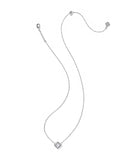 MALLORY CRYSTAL SHORT PENDANT NECKLACE SILVER WHITE CZ