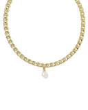 OAKLAND PEARL SHORT PENDANT NECKLACE GOLD FRESHWATER CULTURED PEARL