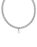 OAKLAND PEARL SHORT PENDANT NECKLACE SILVER FRESHWATER CULTURED PEARL