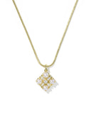 DIRA PEARL SHORT PENDANT NECKLACE GOLD FRESHWATER CULTURED PEARL