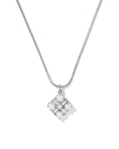 DIRA PEARL SHORT PENDANT NECKLACE SILVER FRESHWATER CULTURED PEARL