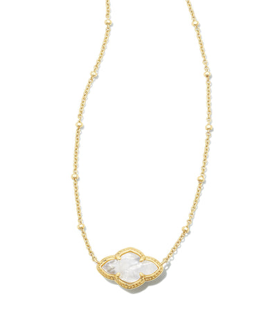 ABBIE PENDANT NECKLACE GOLD IVORY MOTHER OF PEARL