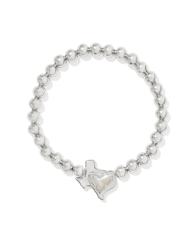 Kendra Scott-Ari Heart Texas Stretch Bracelet Silver Ivory