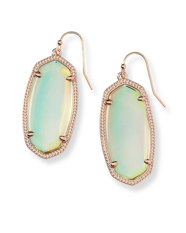 Elle Gold Drop Earrings ROSE GOLD DICHROIC GLASS