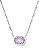 Kendra Scott-Daphne Frame Short Pendant Necklace Silver Purple Amethyst