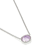 Kendra Scott-Daphne Frame Short Pendant Necklace Silver Purple Amethyst
