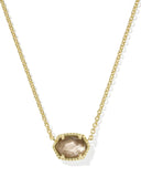 Kendra Scott-Daphne Frame Short Pendant Necklace Gold Taupe Mother of Pearl