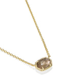 Kendra Scott-Daphne Frame Short Pendant Necklace Gold Taupe Mother of Pearl