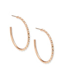 VERONICA HOOP EARRINGS ROSE GOLD IRIDESCENT CRYSTAL