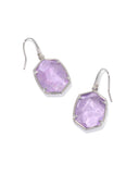 DAPHNE FRAME DROP EAR SILVER PURPLE AMETHYST