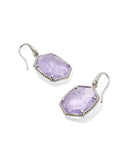 DAPHNE FRAME DROP EAR SILVER PURPLE AMETHYST