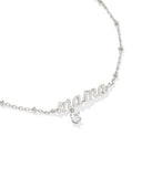 MAMA CRYSTAL DELICATE CHAIN BRACELET SILVER
