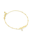 MAMA CRYSTAL DELICATE CHAIN BRACELET GOLD