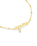 MAMA CRYSTAL DELICATE CHAIN BRACELET GOLD