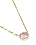 Kendra Scott-Daphne Frame Short Pendant Necklace Gold Light Pink Mother of Pearl