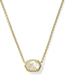 Kendra Scott-Daphne Frame Short Pendant Necklace Gold Ivory Mother of Pearl