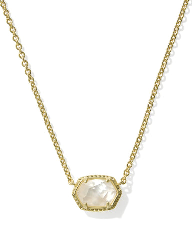 Kendra Scott-Daphne Frame Short Pendant Necklace Gold Ivory Mother of Pearl