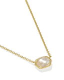 Kendra Scott-Daphne Frame Short Pendant Necklace Gold Ivory Mother of Pearl