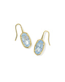 DROP EARRINGS GOLD LIGHT BLUE CZ