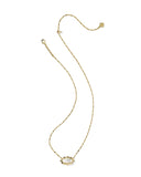 ELISA SCALLOP FRAME SHORT PENDANT NECKLACE GOLD NATURAL MOTHER OF PEARL