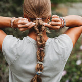 "Bloom" Maroon & Pink with Pressed Flowers Hair Tie Bracelets