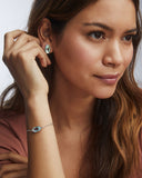 ELAINA DELICATE CHAIN BRACELET RHODIUM DICHROIC GLASS