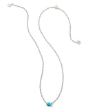 CAILIN CRYSTAL PENDANT NECKLACE SILVER AQUA CRYSTAL