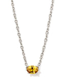 Cailin Crystal Pendant Necklace Silver Golden Yellow Crystal