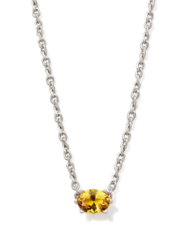 Cailin Crystal Pendant Necklace Silver Golden Yellow Crystal